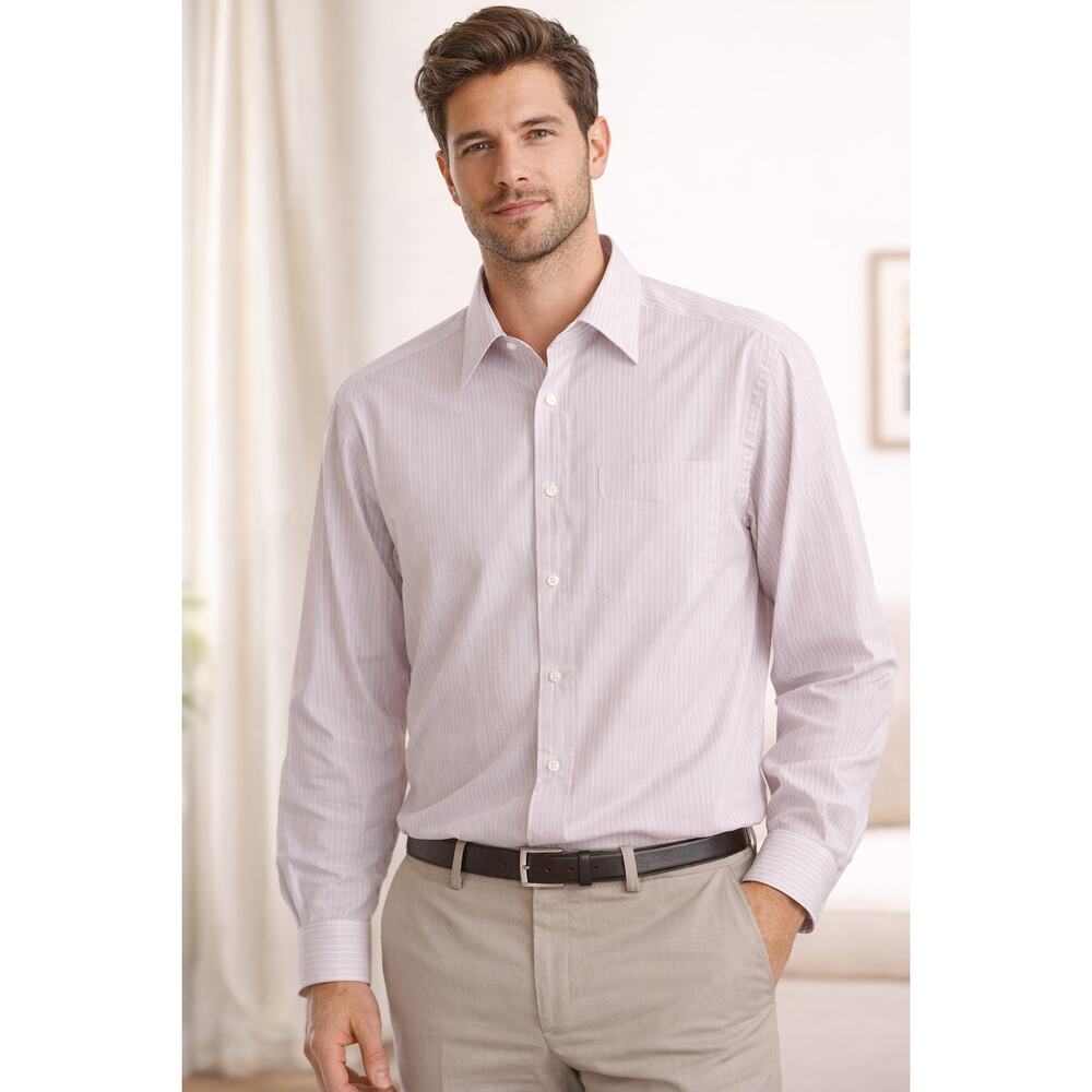 Vintage Christian Dior Monsieur Dress Shirt Striped Button Up Mens L Japan